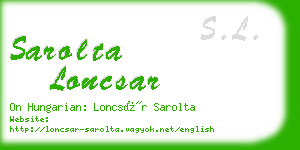 sarolta loncsar business card